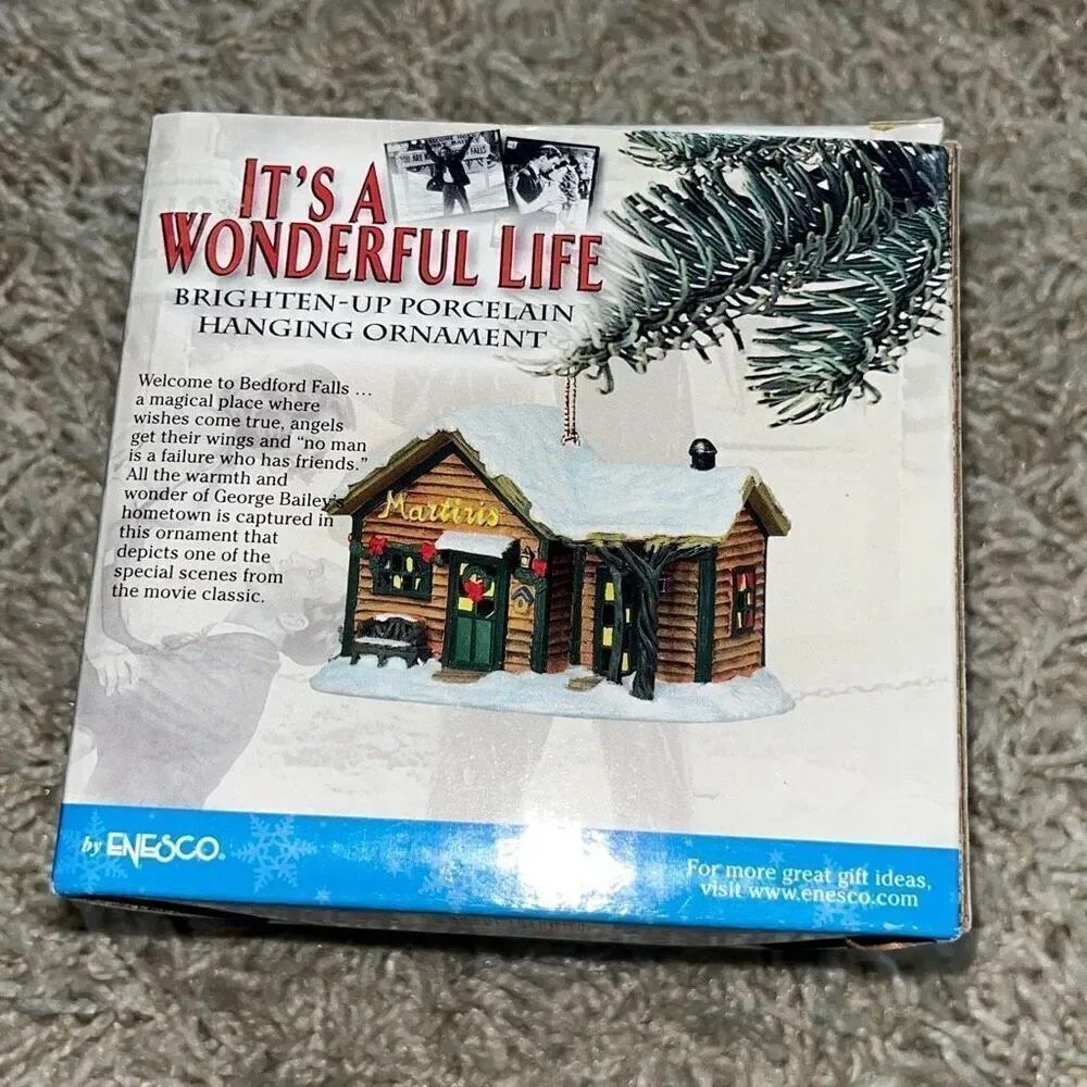 Martini's Bar Ornament It's A Wonderful Life Village Enesco 2002